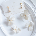 本物の紫陽花でつくるピアス　イヤリング　結婚式　ウェディング　お呼ばれ　ゴールドアクセサリー　n.15