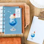 クリームソーダ柄メモ用紙 | M6サイズ　手帳リフィル  紙モノ レトロ喫茶