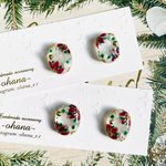 【8点】ꫛꫀꪝ✧‧˚クリスマスフラワー🎄.*アートデザイン👩‍🎨ピアス/イヤリング