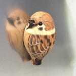 マグネット雀さん【704羽目】木製 すずめ スズメ 野鳥 メモホルダー ＜銘木すずめや＞