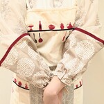サークルフラワー、ベージュ アームカバー、人気、キッチン、ガーデニング、介護、北欧、お洒落 可愛い 紫陽花 アジサイ