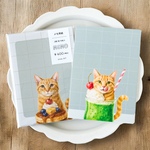 猫とメロンソーダのメモ用紙 | A7サイズ パンケーキ レトロ喫茶 茶トラ猫