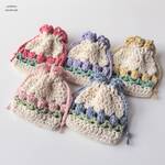 ぷっくり咲くチューリップ巾着・巾着ポーチ・小物入れ・コインケース・お薬ケース・ミニコスメ・サプリメント・飴・使い捨てコンタクトレンズ・プレゼント