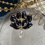 えらべる天然石ロータス　ブルーゴールドストーン　蓮　ヘアゴム　ヘアピン　キーホルダー　ポニーフック　ヘアクリップ　バッグチェーン　帯留