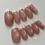 No.30\new/うるうるマグネットフレンチネイル　ブライダルネイル　結婚式ネイルチップ　ネイルチップ　振袖ネイルチップ　ゴールドネイルチップ　前撮り　卒業式ネイル