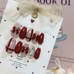 【人気】ボルドーネイル l チェックネイル l 冬ネイル l キラキラネイル l フラッシュネイル l 赤ネイル l 卒業式ネイル