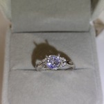 仄かなパープル　ホワイトトパーズ(⁠☆⁠▽⁠☆⁠)リング