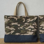 ご注文品　レッスンバッグ ☆ カモフラージュ × デニム