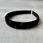 ベルベット黒ストーン カチューシャ