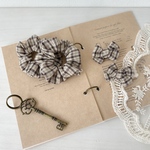 check ribbon hair clip 𝜗𝜚 mini chouchou 