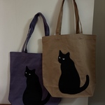 トートバッグ　大　振り向き猫
