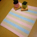 裂き布マット＊pink×blue