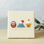 小さな刺繍パネル《お正月》