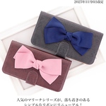 送料無料 全機種対応 手帳型ケース スマホ リボン diary-marina