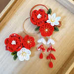 【sorananakiさま】ちりめん つまみ細工 ベビークリップ　七五三  ヘアアクセサリー  髪飾り   お食い初め ひな祭り 浴衣 和装   初節句 お宮参り 夏祭り ひなまつり 箱入り2点セット