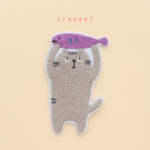 yippee!猫の刺繡ワッペン