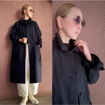 RATA❤️長さ選べる❣️本格ミリタリー素材❤️高密度で頑丈＆防風❤️細見えワイドシルエット❤️大人上品ダークネイビー