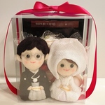 受注製作 オーダー　ケース入り和装ウェルカムドール　和小物付き　結婚祝い　結婚式　ブライダル　ウェルカムボード　綿帽子　プレゼント　和婚　前撮り　花嫁　和　オーダー　結婚式　着物　名入れ