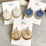 【3日間限定新作割引】 New‼︎ 大ぶり moon classical レイヤードゴールド ピアス / イヤリング / 樹脂ピアス / チタンピアス