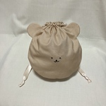 にこくまのきんちゃく　ベージュ 