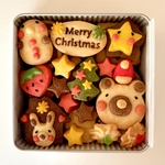くまサンタのクッキー缶　クリスマスクッキー缶