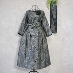 【3000円OFF★13000円⇒10000円】大島紬 着物リメイク👘菱花紋様セットアップ《スヌード＋ペチコート付き》