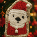 サンタラッコの刺繍ブローチ