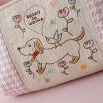 【ダックスフンドと小鳥　刺繍ポーチ】再販