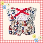 10cm ぬい服　花柄セットアップ レッド