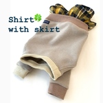 犬服 ♡ ラグランスウェットシャツ　スカート付き(イエロー