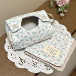 ＊【セット品】ポータブルティッシュケース  トリプルガーゼハンカチ＊プチギフトに♡ リーフフラワー