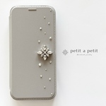 スワロフスキー®︎ ビジューの手帳型スマホケース『clématite』