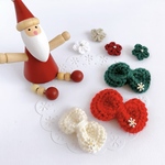 クリスマスカラーのりぼんJDバレッタ　1個