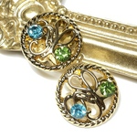 1個 ラインストーン ボタン 大ぶり ゴールド / 金 ヴィンテージボタン レトロ アクセサリーパーツ