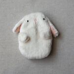 もふもふ動物ぬいぐるみポーチ（白うさぎ）