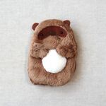 【再販】もふもふ動物ぬいぐるみポーチ（茶だぬき）