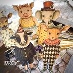 【A204コラージュ素材】Glee紙モノ/シール ジャンクジャーナル　動物　人物　ヴィンテージ  レトロ　