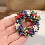 布花　ウインターリースブローチ　1785再販不可
