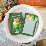 ミニカード6枚入り｜猫とメロンソーダ  ミニカード 茶トラ猫  レトロ喫茶