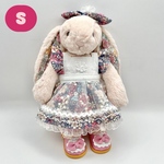 JELLYCAT ジェリーキャット バシュフル Sサイズ用 花柄 レース グレー ワンピース ドレス 着せ替え 洋服 コスチューム