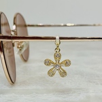 眼鏡に付けるアクセサリー　メガネチャーム　メガネアクセサリー　ゴールドフラワー