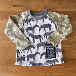 シマウマ柄 長袖ラグランTシャツ≪100≫