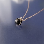 凛とした黒✧ブラックオニキスCUBEネックレス《選べる金具》サージカルステンレス316 14kgf シルバー925