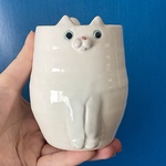 白猫  にゃんこマグカップ　陶器