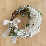 ◎三日月あじさいのインテリアリース【プリザーブド ＆ドライフラワー】