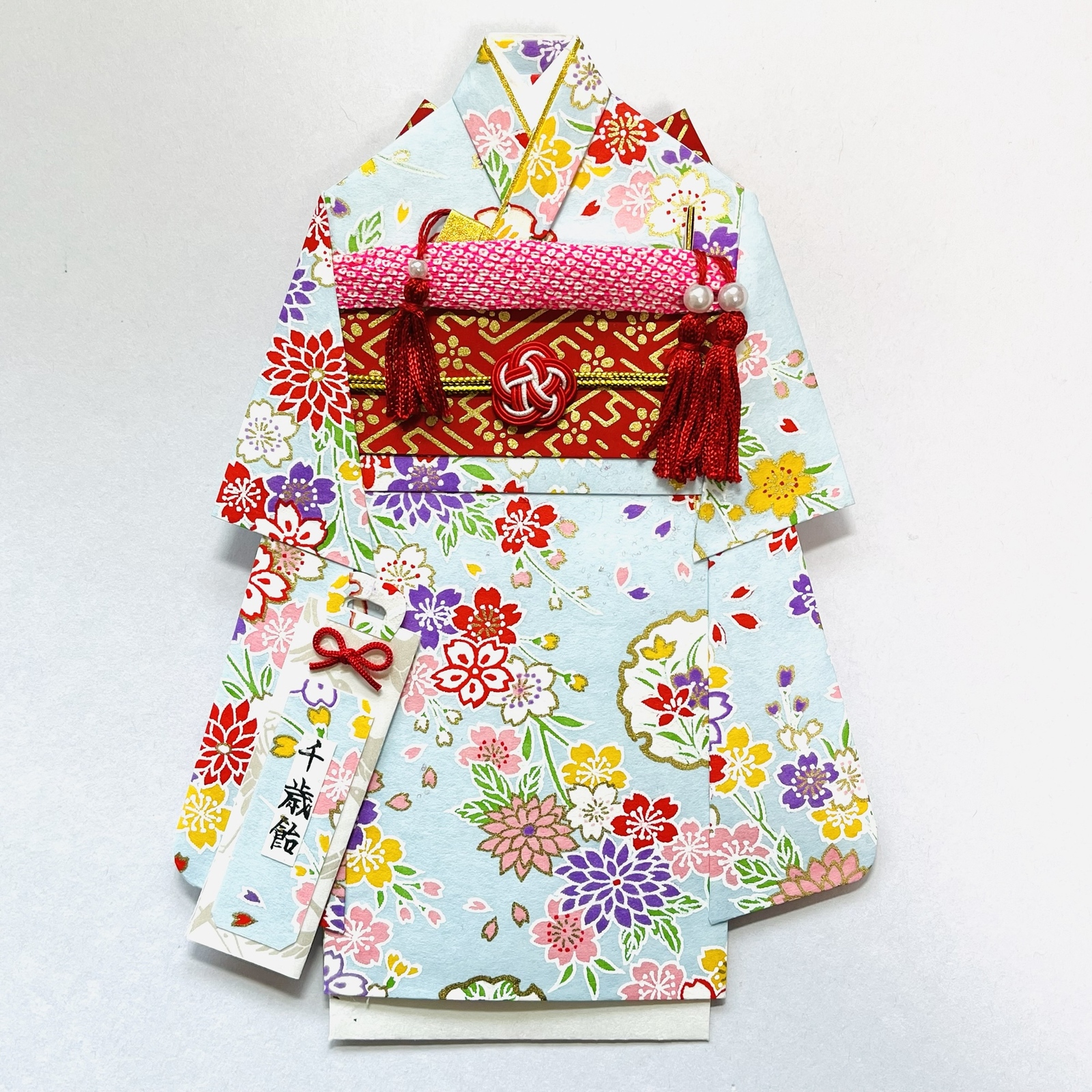 着物のお祝い袋2638 ご祝儀袋 桜 袴 - 着物のポチ袋屋 キャンドル