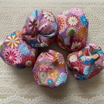 お手玉　5個セット　紫　華小菊　金　お花　