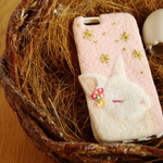 ウサギ×花×アイフォンケース