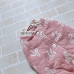 再販🌸犬服M ファー付リボンジャガード バックオープン(背中開き)✨送料無料✨