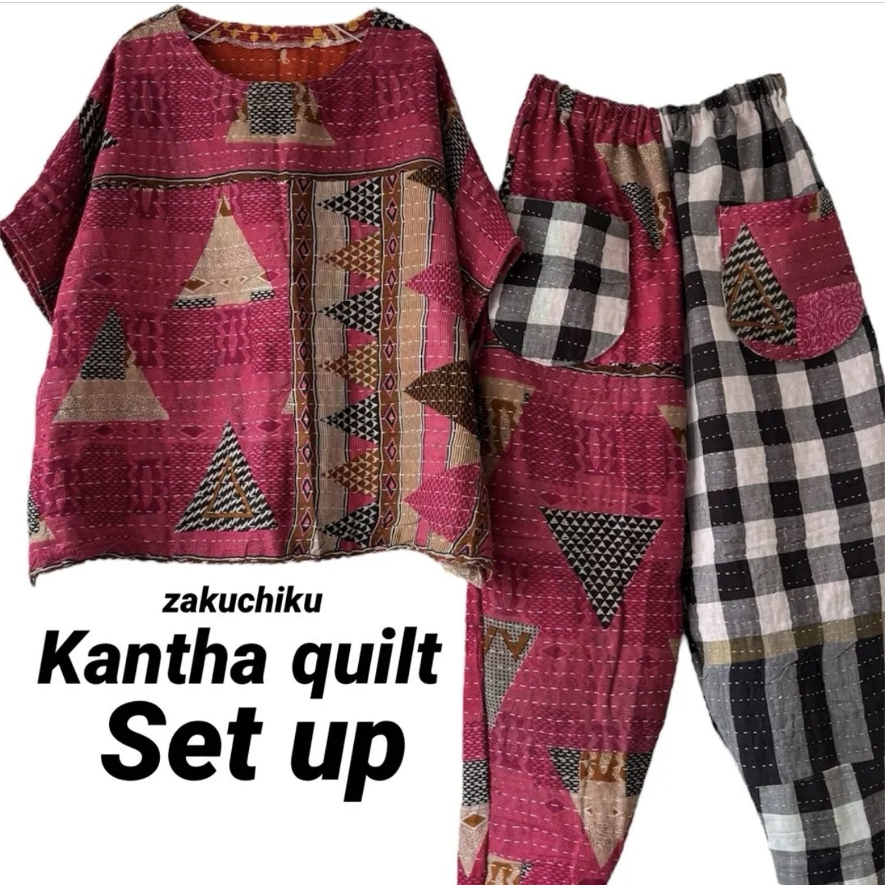 アフリカンバティック zakuchiku サロペット アフリカンバティック